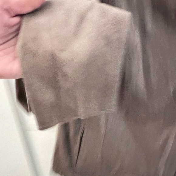 KUT FROM THE KLOTH M Moto mocha faux suede drape jacket shabby chic boho - Picture 8 of 14